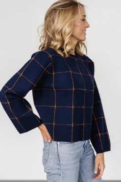 Discount Baltic Born Remington Sweater | Navy + Orange Navy+Orange