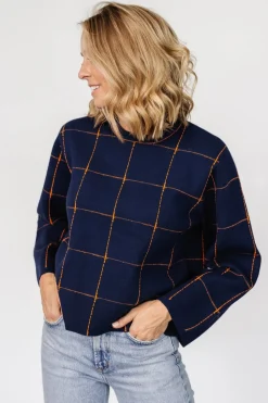 Discount Baltic Born Remington Sweater | Navy + Orange Navy+Orange