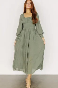 Online Baltic Born Renata Dot Maxi Dress | Dusty Olive DustyOlive