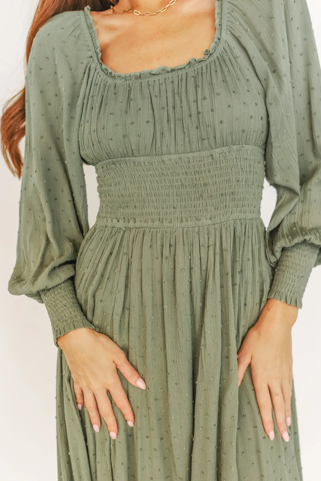 Online Baltic Born Renata Dot Maxi Dress | Dusty Olive DustyOlive
