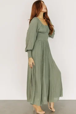 Online Baltic Born Renata Dot Maxi Dress | Dusty Olive DustyOlive