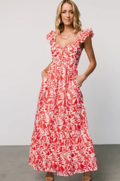 Fashion Baltic Born Renee Maxi Dress | White + Red White+Red