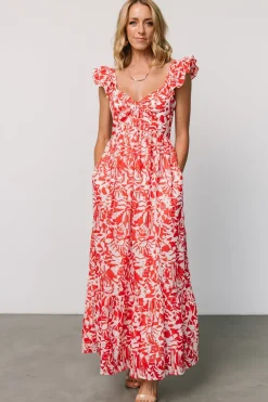 Fashion Baltic Born Renee Maxi Dress | White + Red White+Red