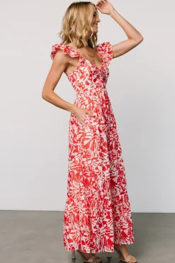 Fashion Baltic Born Renee Maxi Dress | White + Red White+Red