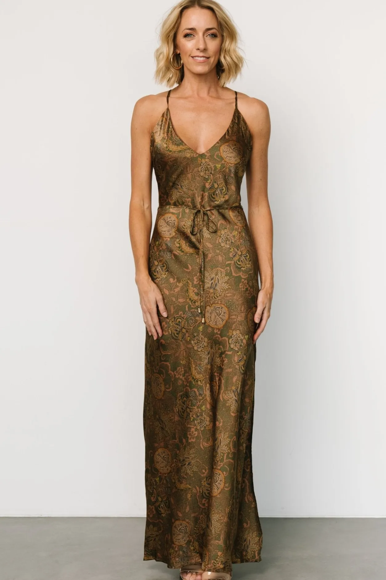 Fashion Baltic Born Reno Slip Maxi Dress | Brown + Olive Brown+Olive