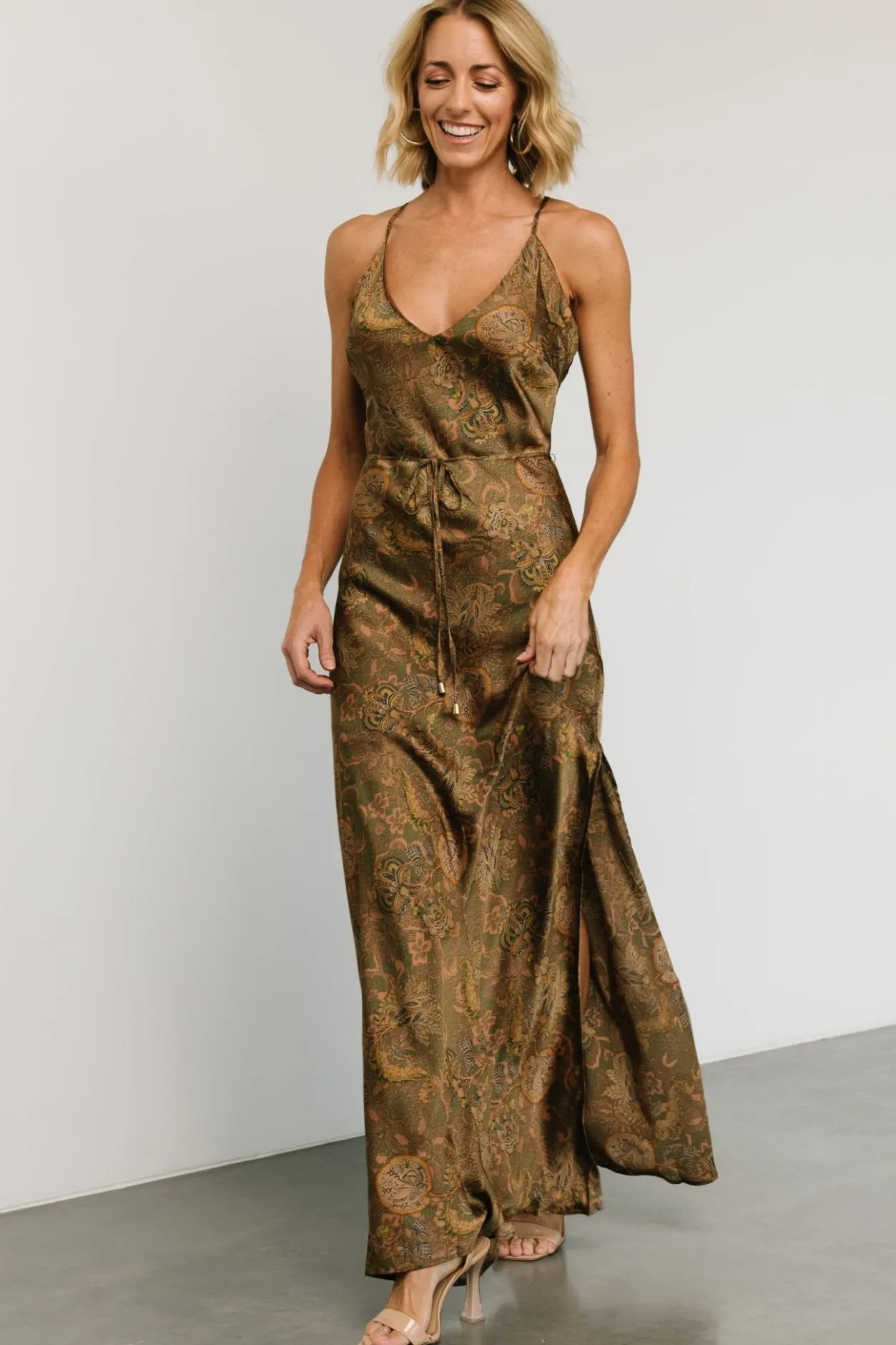 Fashion Baltic Born Reno Slip Maxi Dress | Brown + Olive Brown+Olive