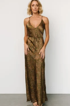 Fashion Baltic Born Reno Slip Maxi Dress | Brown + Olive Brown+Olive