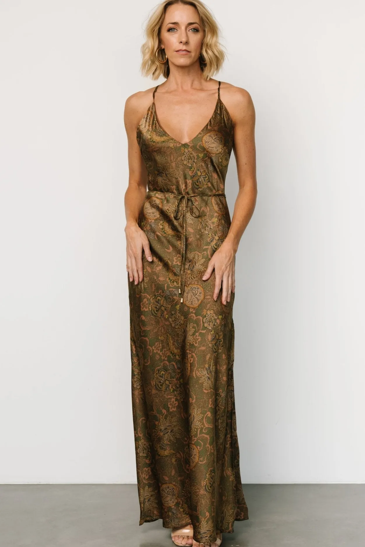 Fashion Baltic Born Reno Slip Maxi Dress | Brown + Olive Brown+Olive