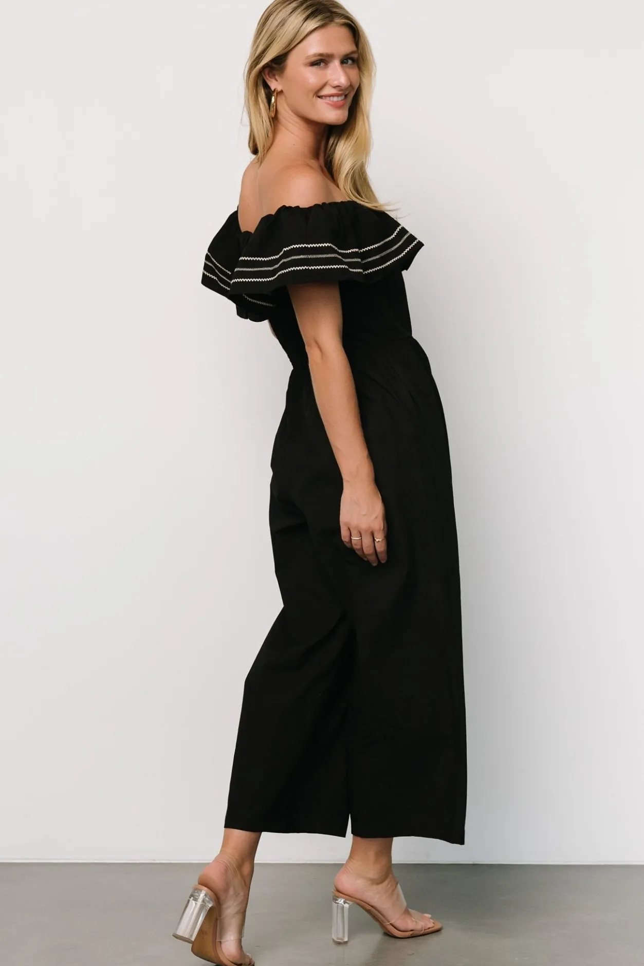 Clearance Baltic Born Reyna Off Shoulder Jumpsuit | Black