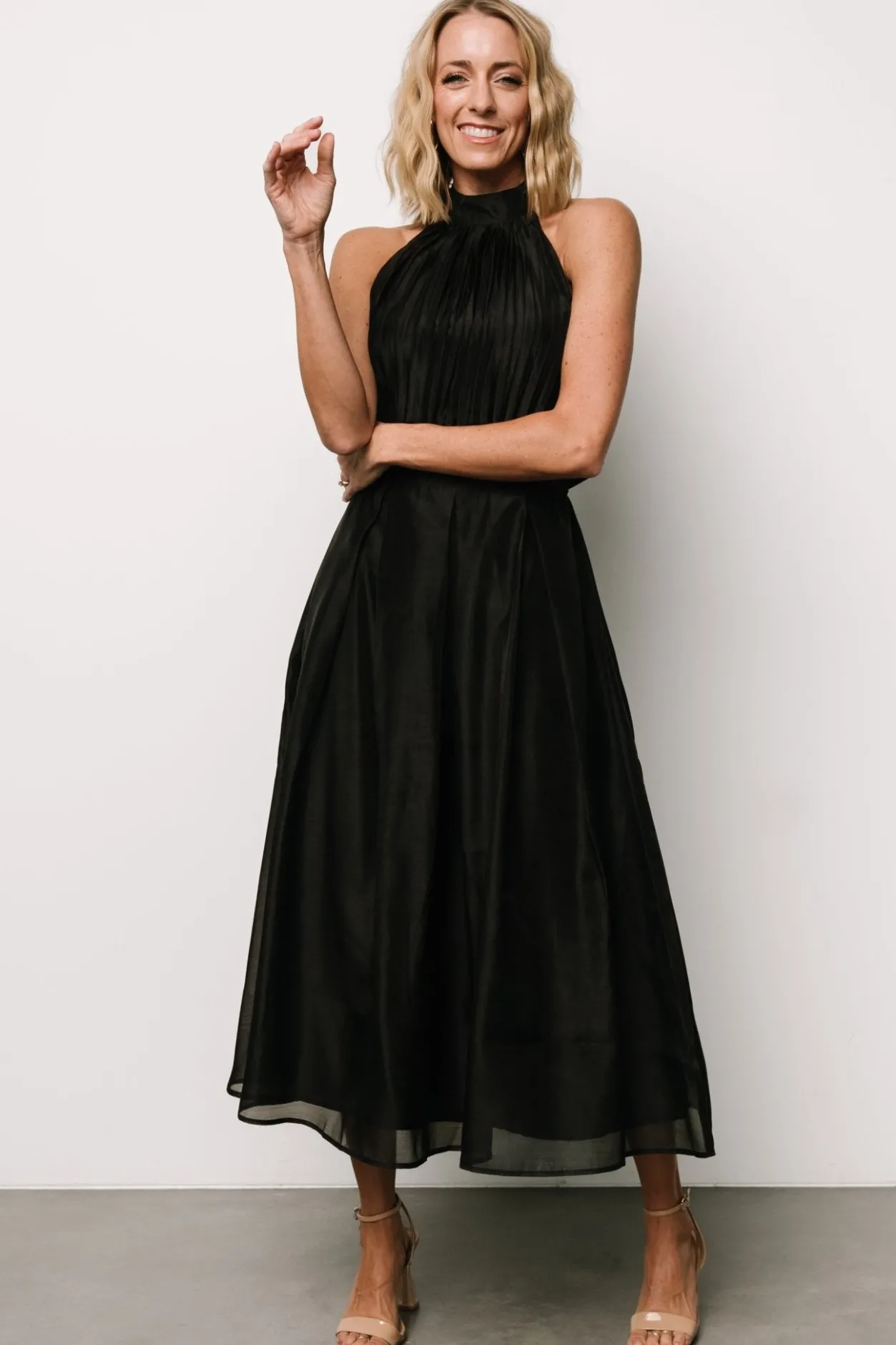 Discount Baltic Born Rheise Pleated Top Dress | Black