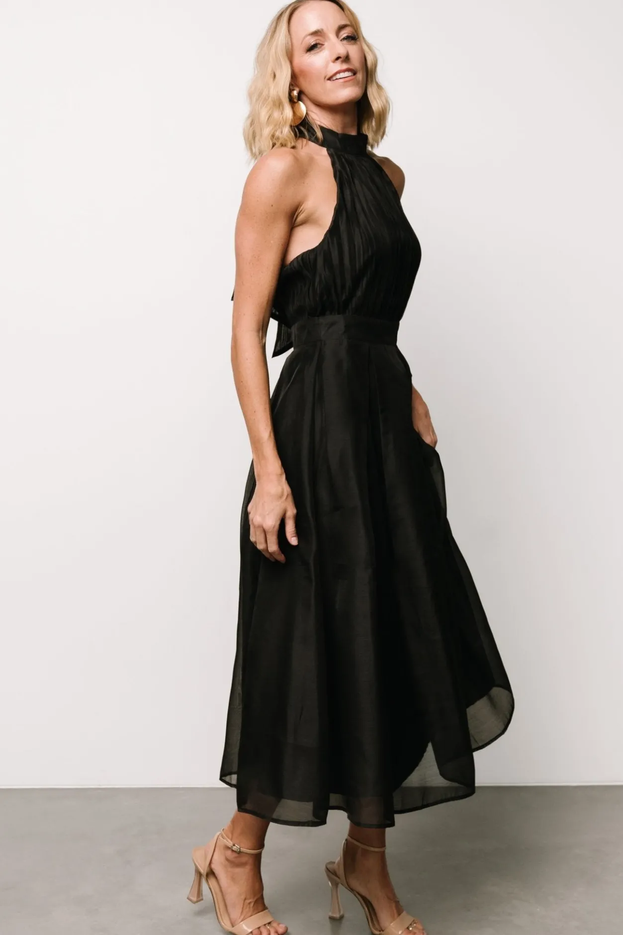 Discount Baltic Born Rheise Pleated Top Dress | Black