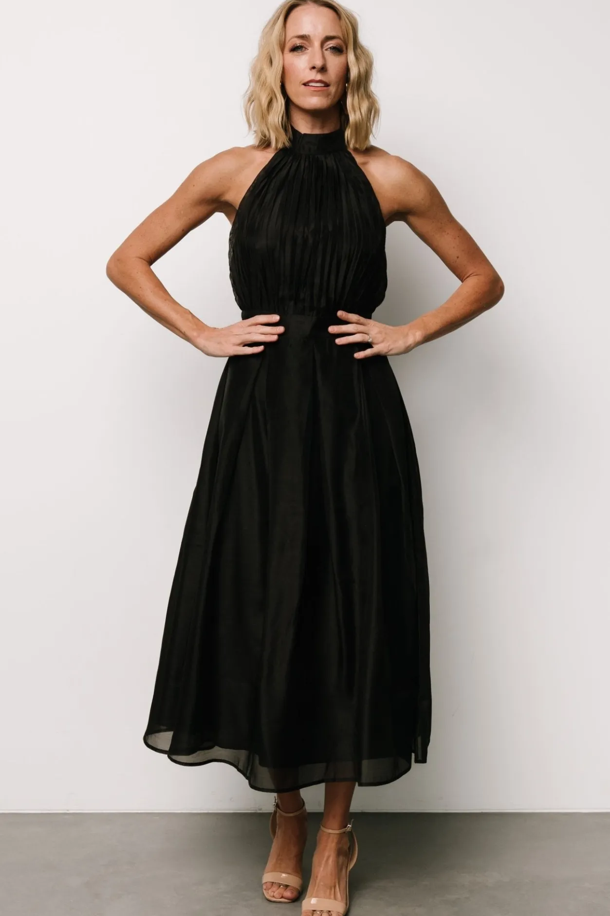Discount Baltic Born Rheise Pleated Top Dress | Black