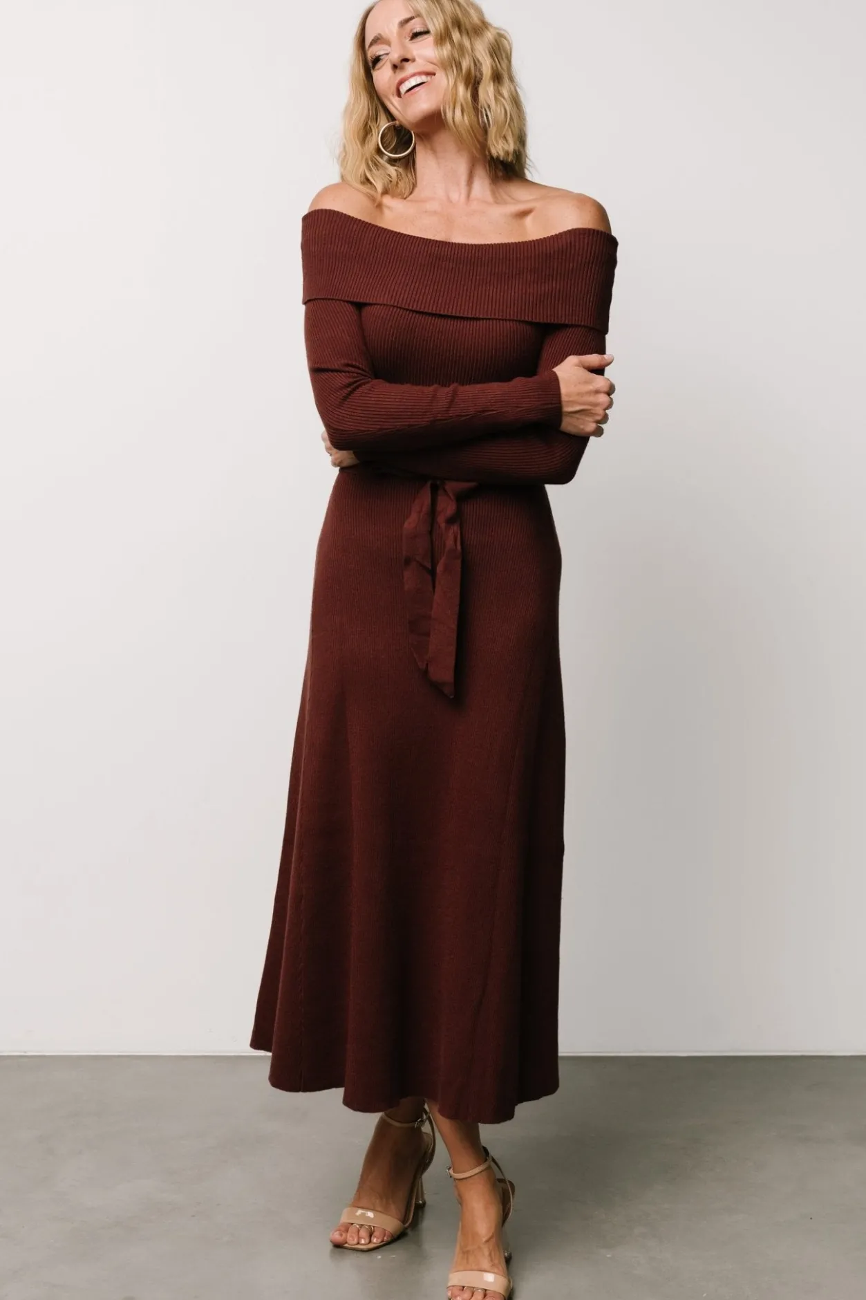 Online Baltic Born Rheta Off Shoulder Sweater Dress | Mahogany