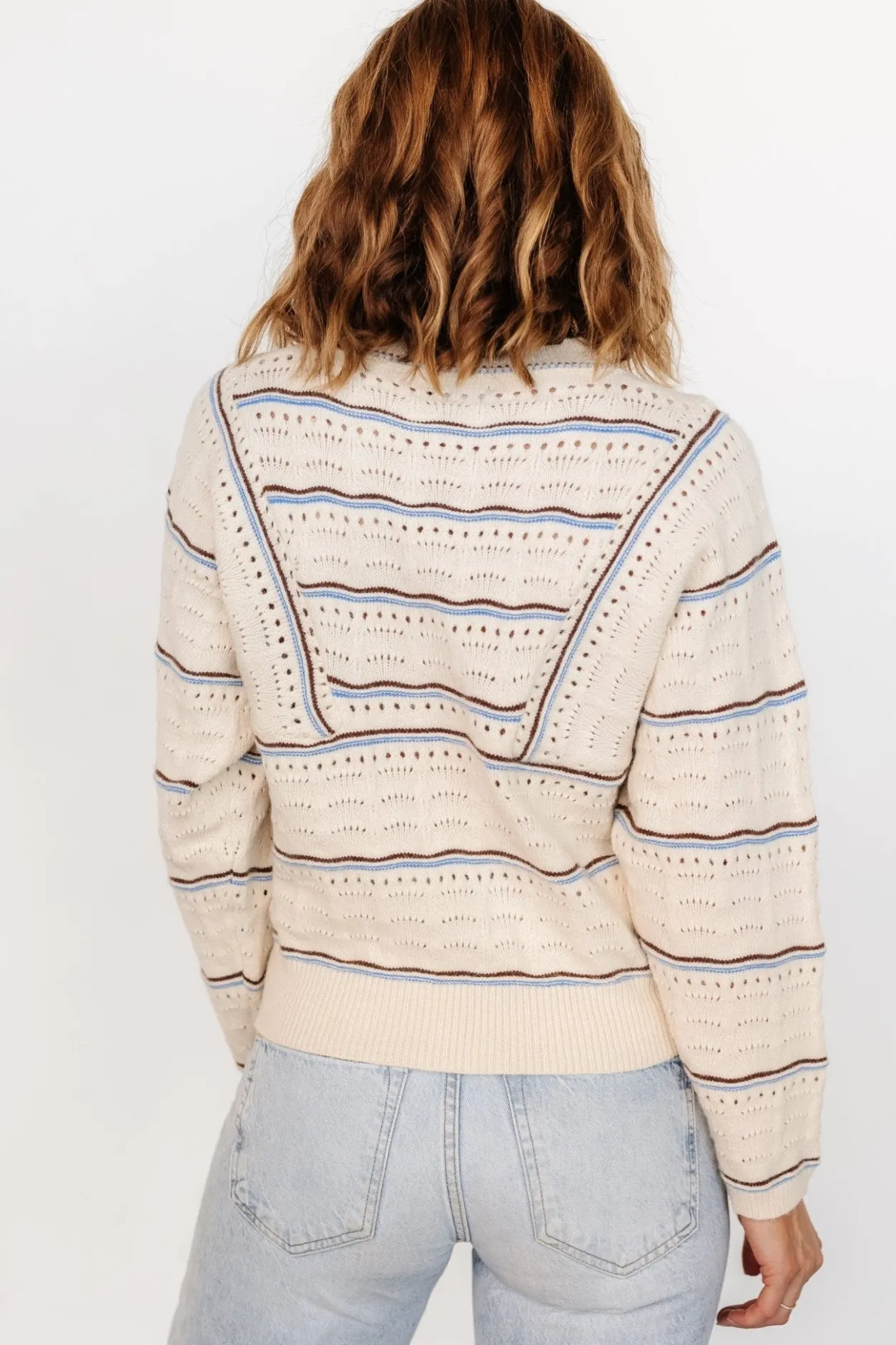 Hot Baltic Born Rhya Knit Sweater | Cream + Blue Cream+Blue