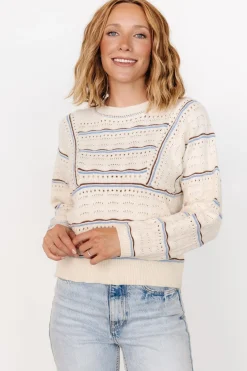 Hot Baltic Born Rhya Knit Sweater | Cream + Blue Cream+Blue
