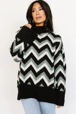 Sale Baltic Born Ricks Sweater | Black + Green Multi Black+GreenMulti