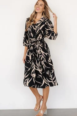 Discount Baltic Born Riverside Midi Dress | Navy + Taupe Navy+Taupe