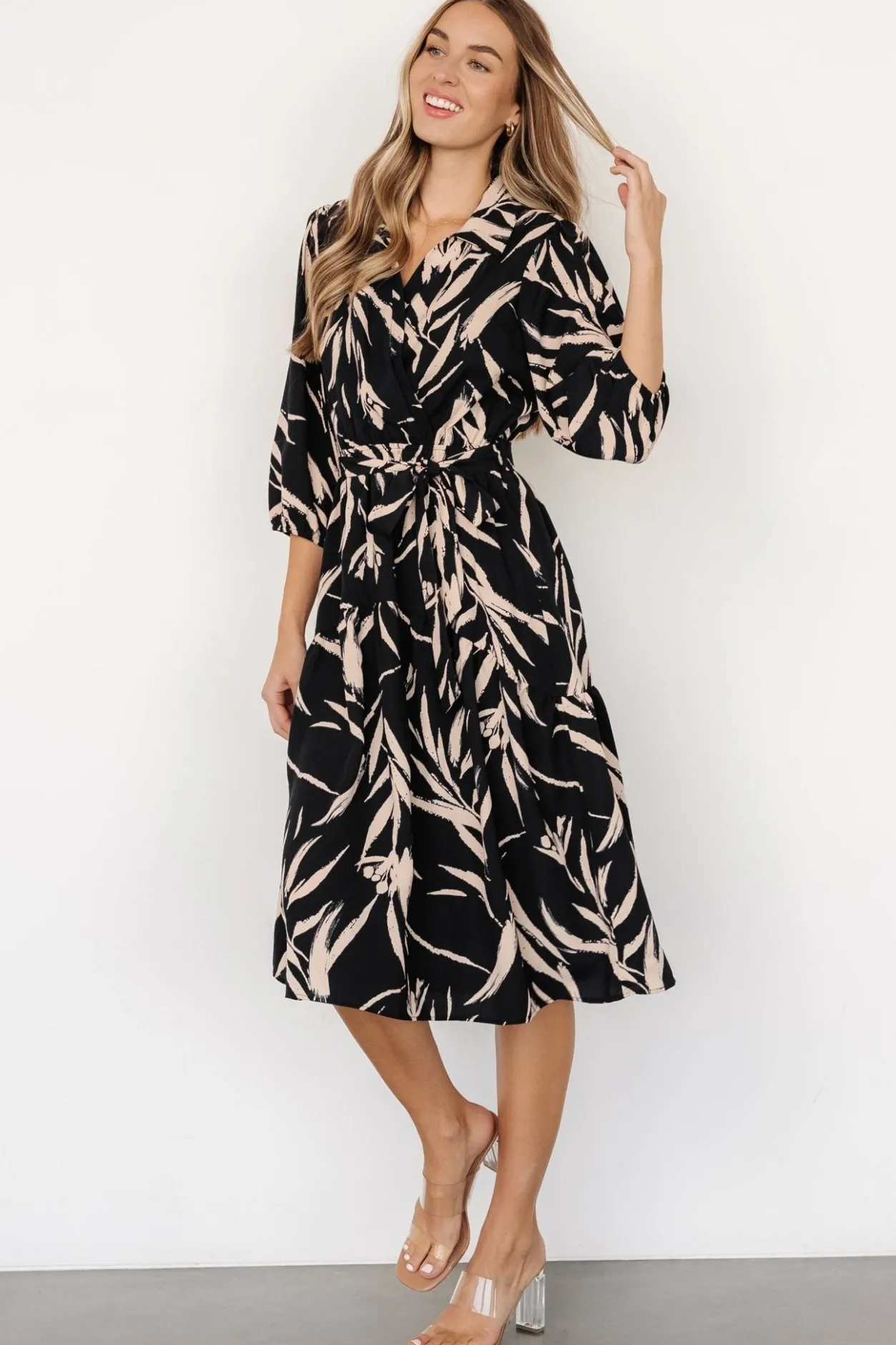 Discount Baltic Born Riverside Midi Dress | Navy + Taupe Navy+Taupe