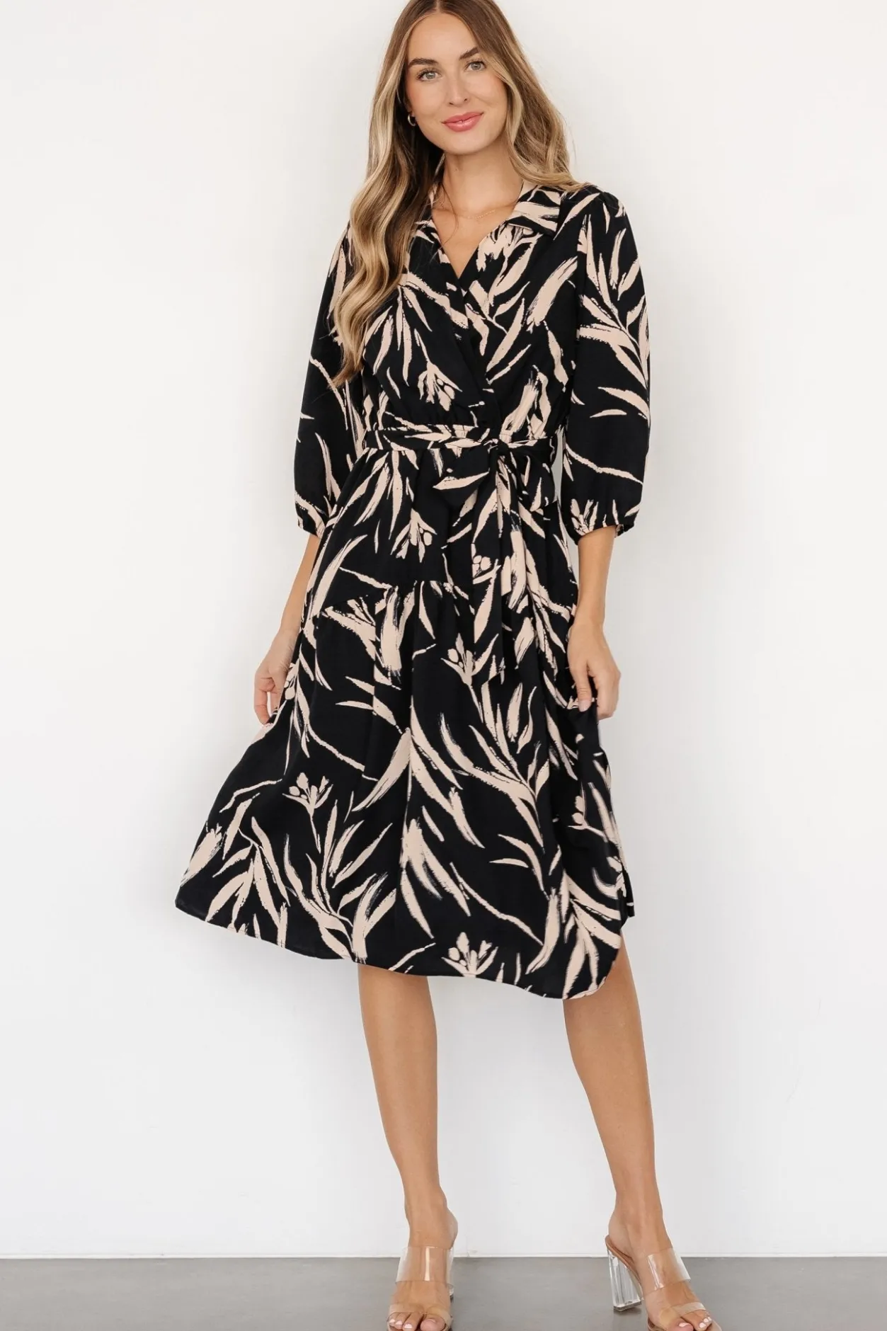 Discount Baltic Born Riverside Midi Dress | Navy + Taupe Navy+Taupe