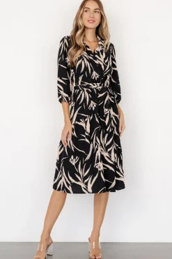 Discount Baltic Born Riverside Midi Dress | Navy + Taupe Navy+Taupe
