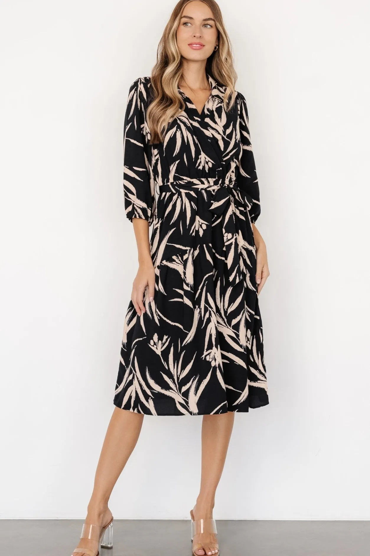 Discount Baltic Born Riverside Midi Dress | Navy + Taupe Navy+Taupe