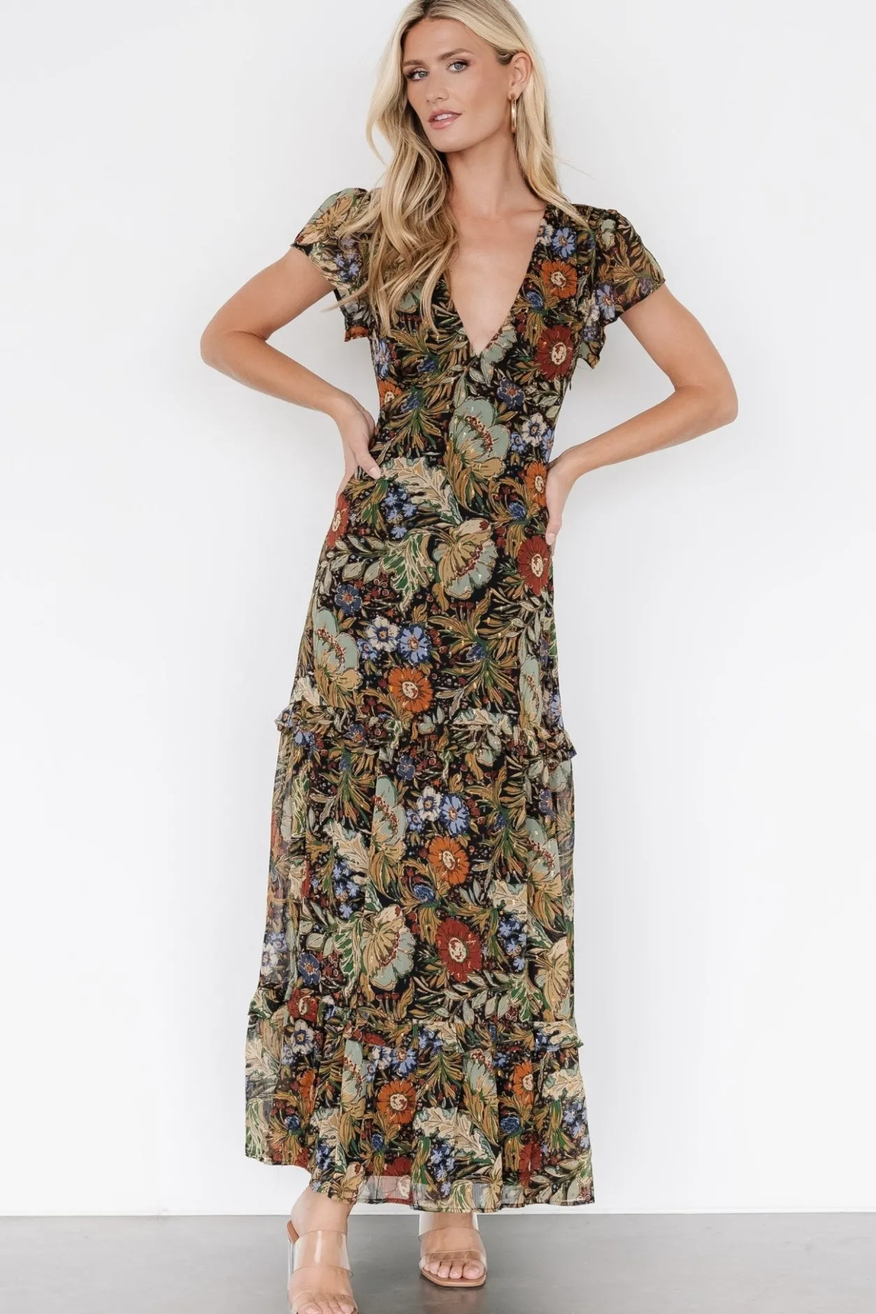 Best Baltic Born Riverwood Deep V Maxi Dress | Multi Floral MultiFloral
