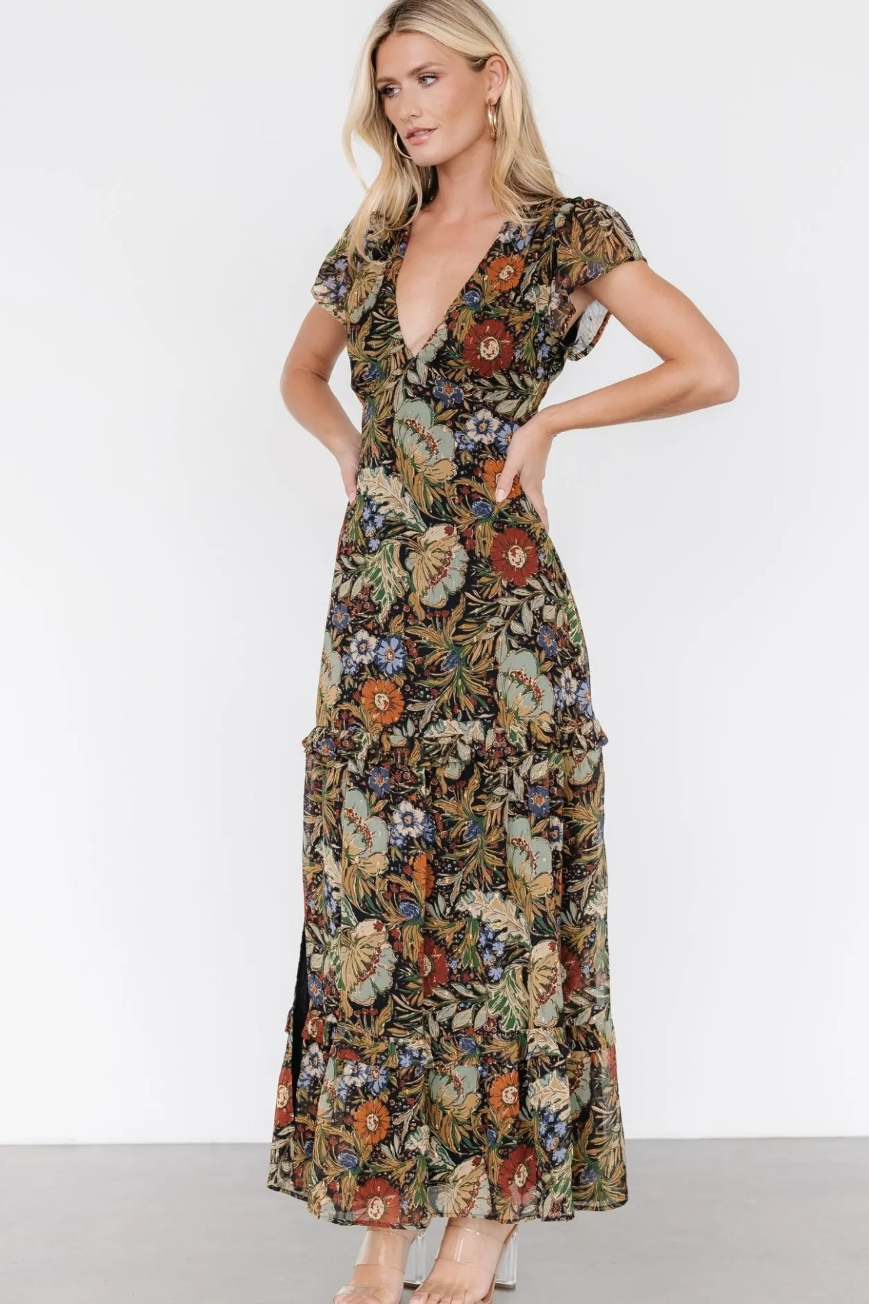 Best Baltic Born Riverwood Deep V Maxi Dress | Multi Floral MultiFloral