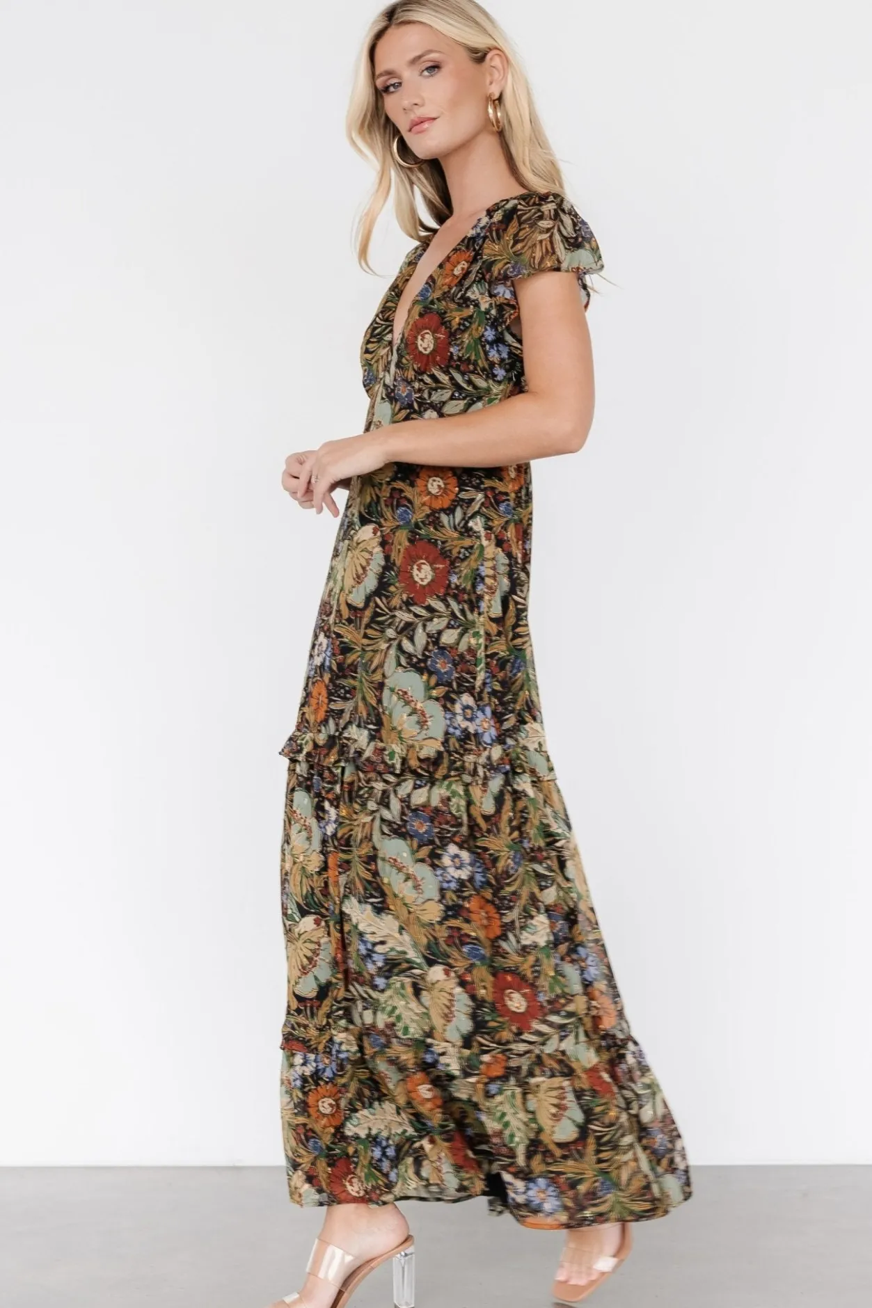 Best Baltic Born Riverwood Deep V Maxi Dress | Multi Floral MultiFloral