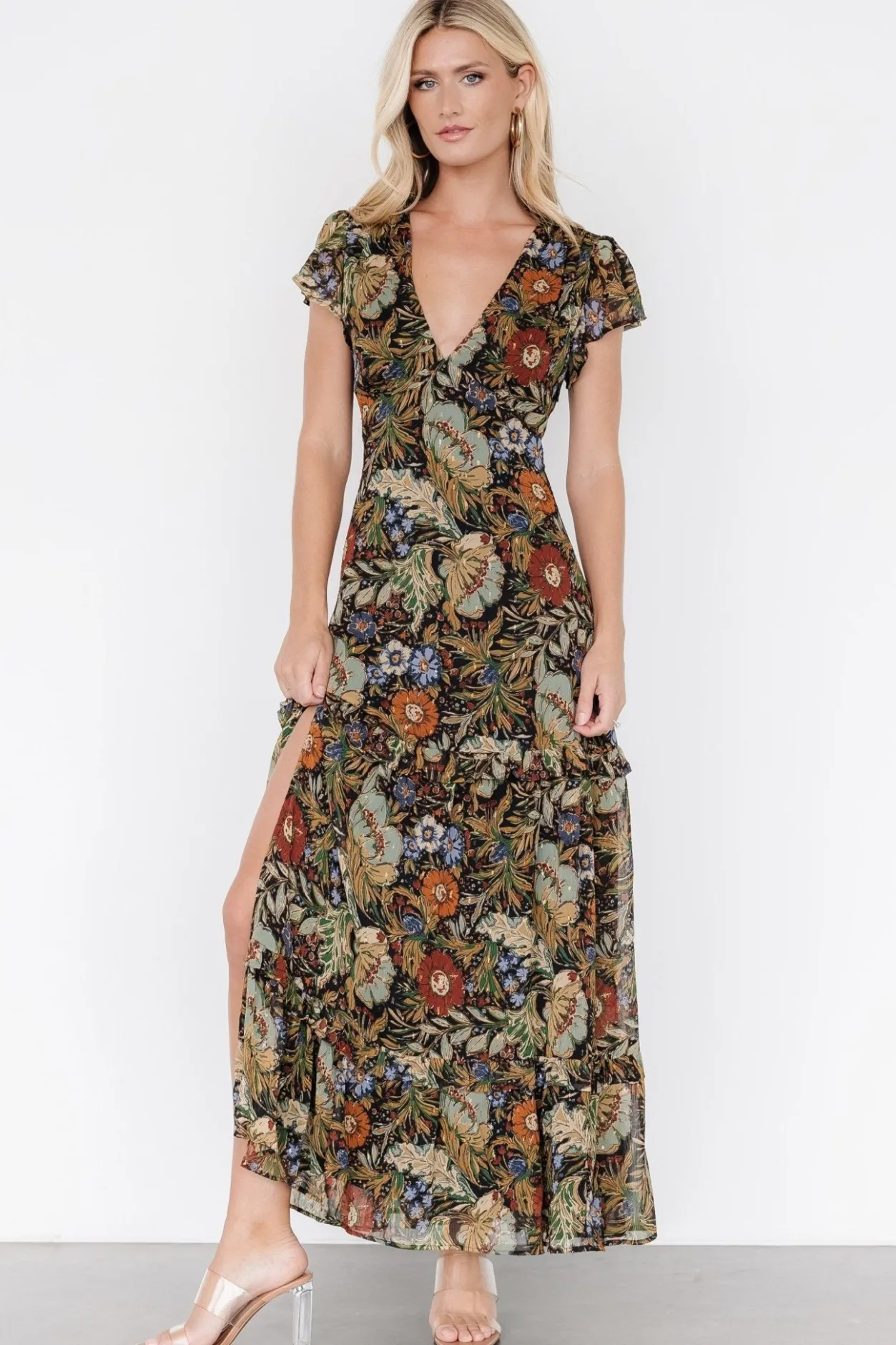Best Baltic Born Riverwood Deep V Maxi Dress | Multi Floral MultiFloral