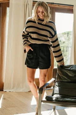 Online Baltic Born Robbie Striped Knit Sweater | Black + Camel Black+Camel