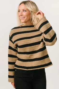 Online Baltic Born Robbie Striped Knit Sweater | Black + Camel Black+Camel
