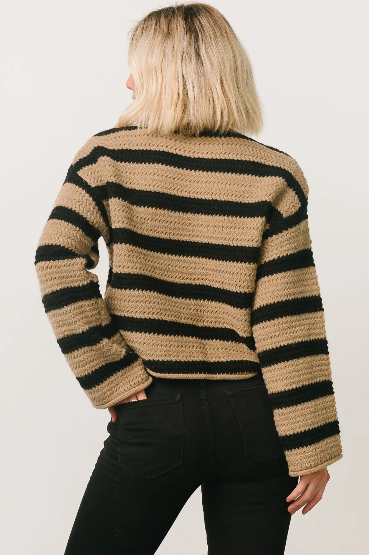 Online Baltic Born Robbie Striped Knit Sweater | Black + Camel Black+Camel