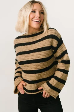 Online Baltic Born Robbie Striped Knit Sweater | Black + Camel Black+Camel