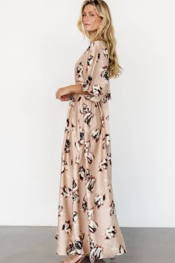 Clearance Baltic Born Romilly Satin Maxi Dress | Champagne Print ChampagnePrint