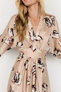 Clearance Baltic Born Romilly Satin Maxi Dress | Champagne Print ChampagnePrint