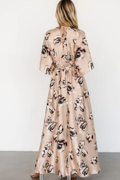 Clearance Baltic Born Romilly Satin Maxi Dress | Champagne Print ChampagnePrint