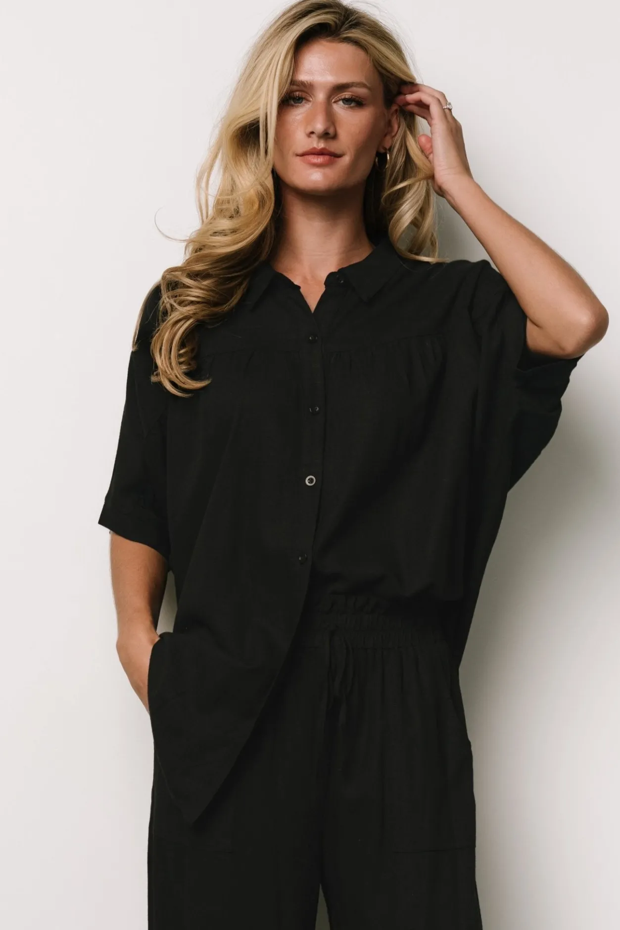 Fashion Baltic Born Romy Button Top | Black