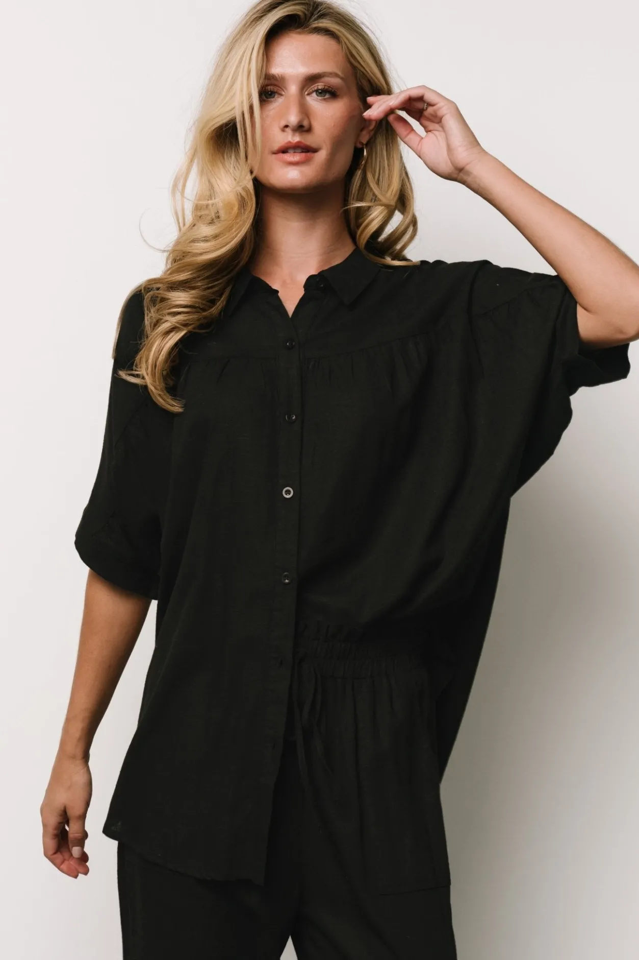Fashion Baltic Born Romy Button Top | Black