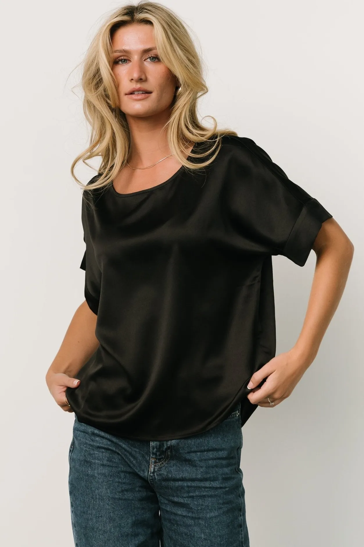 Discount Baltic Born Rory Satin Top | Black