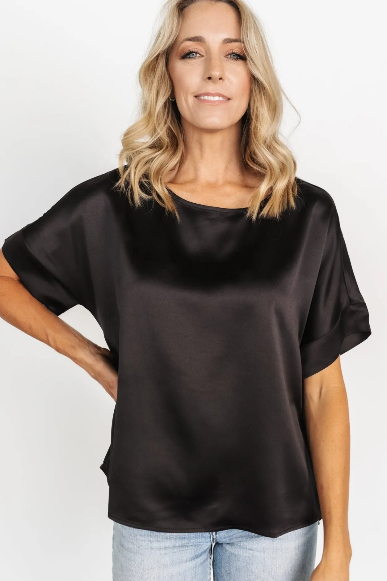 Discount Baltic Born Rory Satin Top | Black