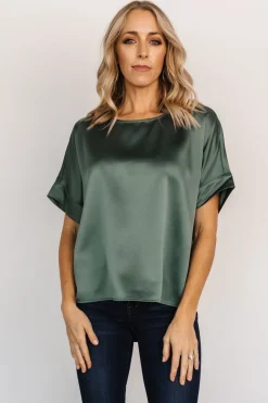 Fashion Baltic Born Rory Satin Top | Winter Green WinterGreen
