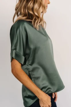 Fashion Baltic Born Rory Satin Top | Winter Green WinterGreen