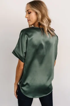 Fashion Baltic Born Rory Satin Top | Winter Green WinterGreen