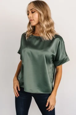 Fashion Baltic Born Rory Satin Top | Winter Green WinterGreen