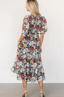 Outlet Baltic Born Rosalina Smocked Dress | Black Multi Floral BlackMultiFloral