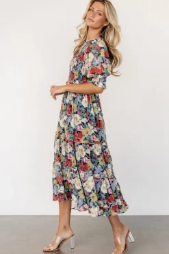 Outlet Baltic Born Rosalina Smocked Dress | Black Multi Floral BlackMultiFloral