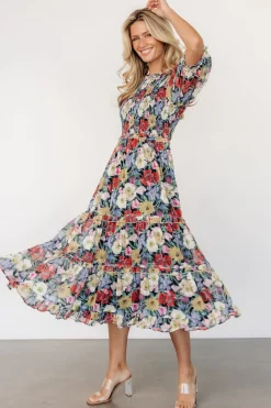 Outlet Baltic Born Rosalina Smocked Dress | Black Multi Floral BlackMultiFloral