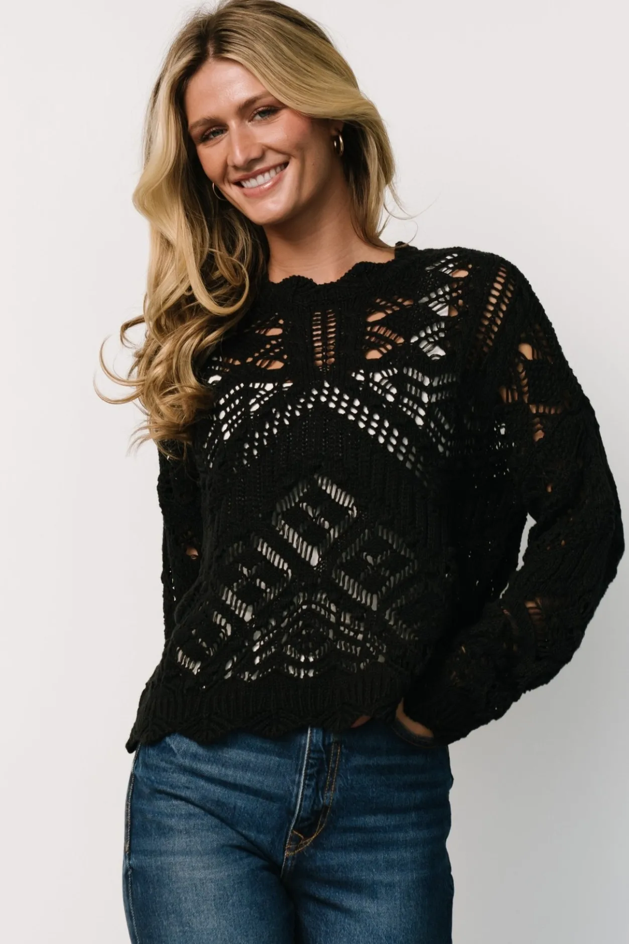 Online Baltic Born Roseburg Knit Sweater Top | Black