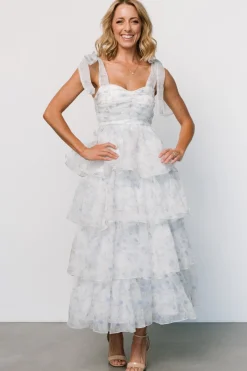 Sale Baltic Born Rosemary Tiered Dress | Light Blue Floral LightBlueFloral