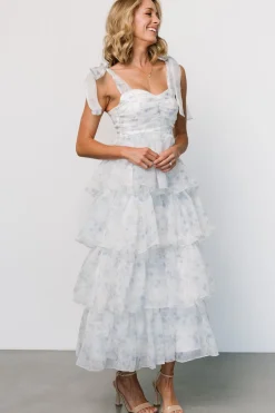 Sale Baltic Born Rosemary Tiered Dress | Light Blue Floral LightBlueFloral